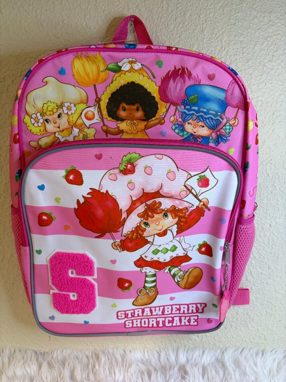 Strawberry Shortcake Backpack Pink Girls School Bag Retro Characters NWT